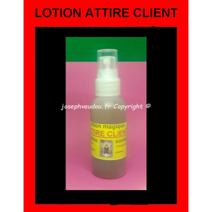 lotion attire client consacrée