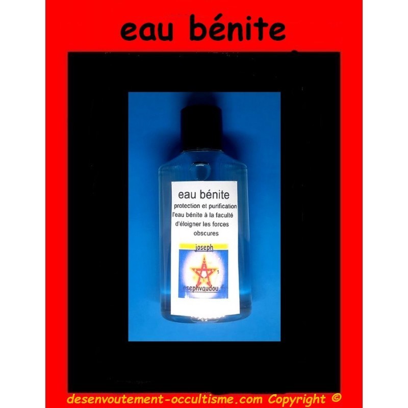 flacon d'eau bénite 
pour la protection et purification