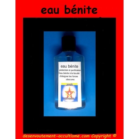 flacon d'eau bénite 
pour la protection et purification