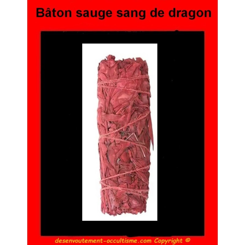 bâton de sauge imprégné de  résine de sang de dragon